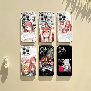 The Quintessential Quintuplets Anime Phone Case Romance Manga Aesthetic Black Protective Cover Compatible with iPhone 11-17 Pro Max/Plus & Samsung Galaxy S23-S25
