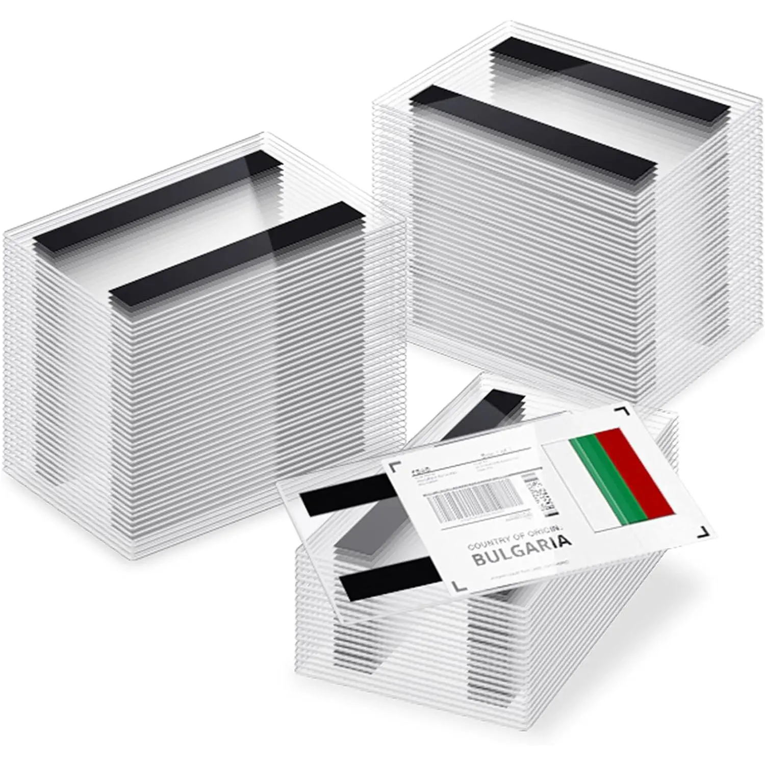 50 count  Label Holder 5.5 x 3.5 Inches Pallet Rack Sign Holder Clear Plastic Protectors  Data Card Holders File Cabinet Labels for Metal Racks and Shelves Window