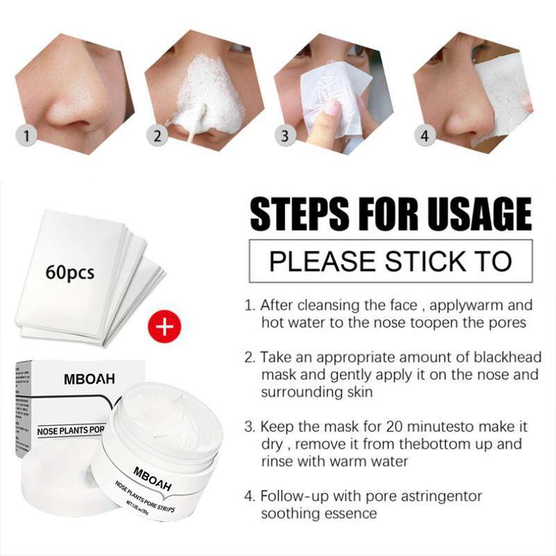 Blackhead Nose Mask Set, 2 Boxes Tightening Pores Face Peel Mask, Pore Deep Cleanser Purification Mask, Nose Patch, Acne Removal Mask