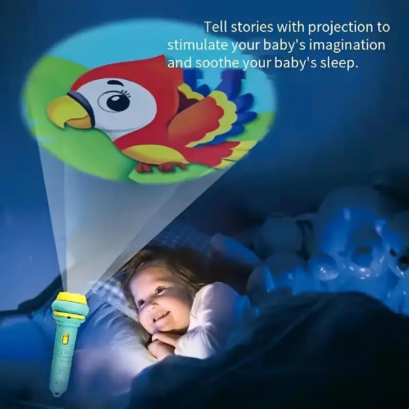 32-Pattern Projection Flashlight, Bedtime Educational Toy, Visual Learning Tools, Learning Machine, and Portable Storytelling Light, Multi-Pattern Animals Projector for Toddlers, Ideal Holiday and Back-to-School Gift