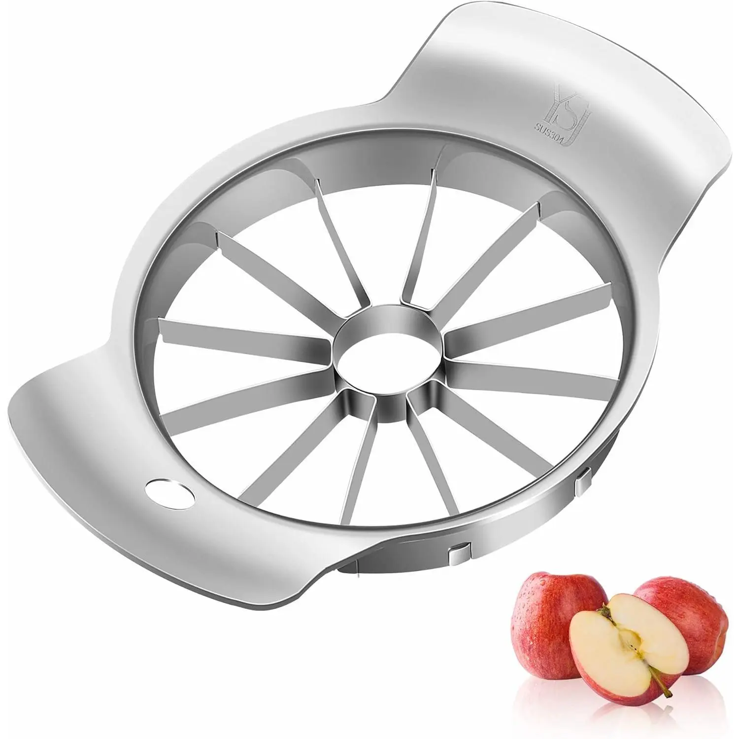 Apple Cutter and Slicer - Stainless Steel Apple Corer - 4.72 Inch Apple Corer Tool with 12 Super Sharp Blades, Lightweight Apple Slicer and Corer & Dishwasher Safe