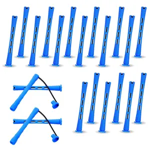 20 Pcs Blue 0.35 Inch Small Plastic Perm Rods, Perming Curling Rollers for Short Medium Long Hair