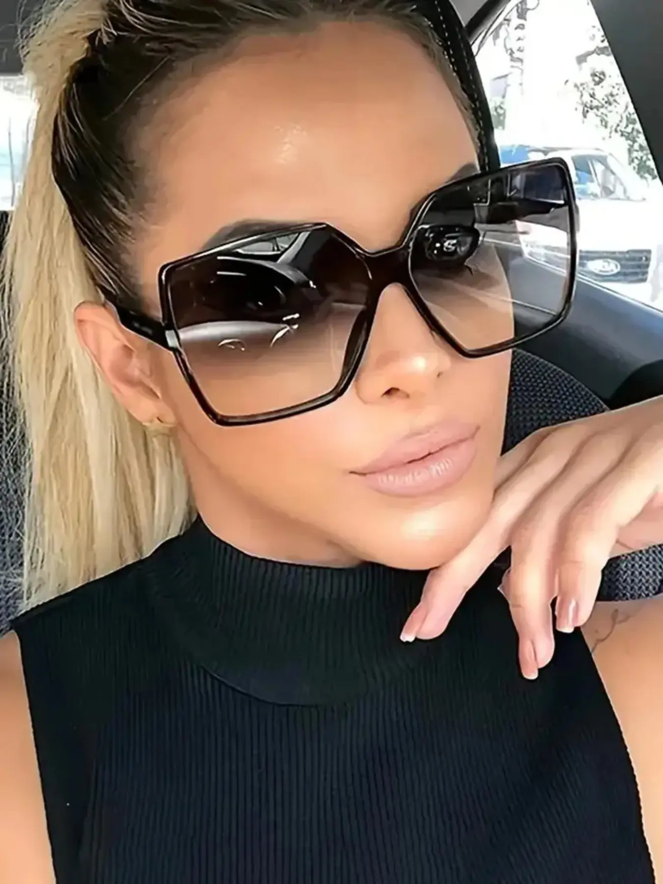 Large Frame Women's Simple Sunglasses, Stylish Shades, Casual and Versatile, Perfect for Daily Wear as Accessories, Stylish and Comfortable