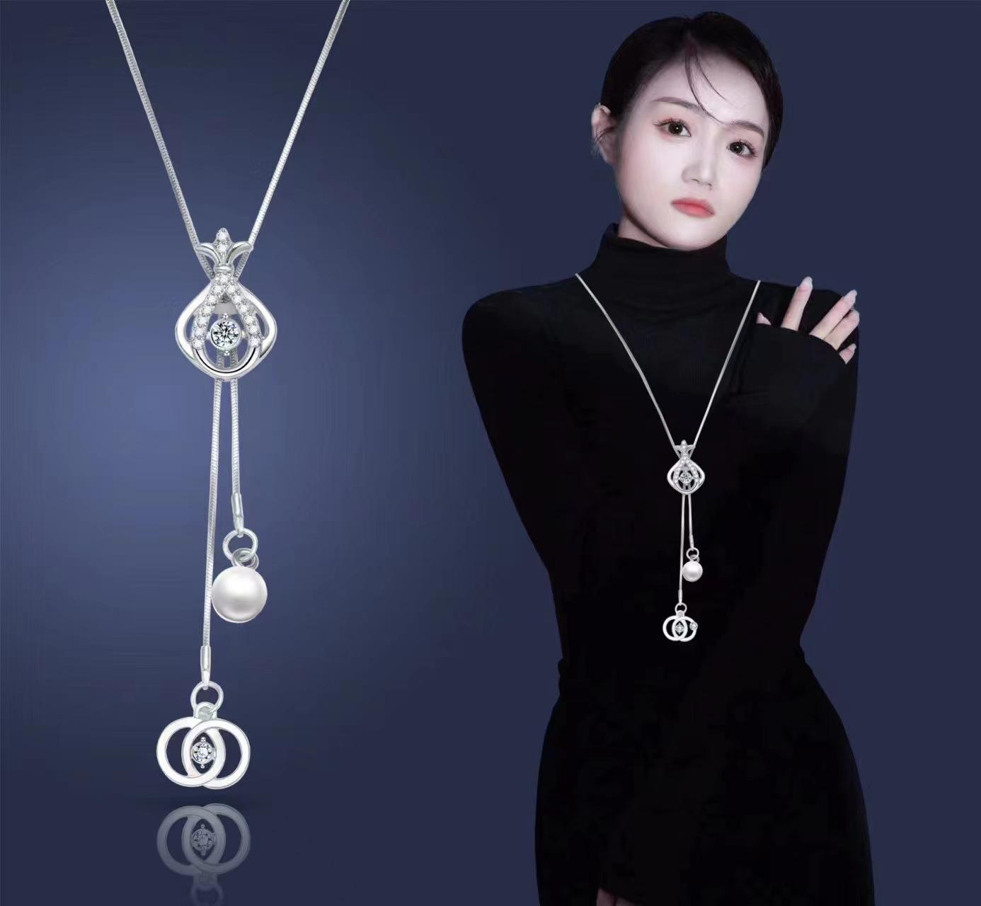 High-End, Non-Fading, Sweater Chain, Versatile Fashion Necklace For Women, Niche Design With A Sense Of Sophistication Pendant