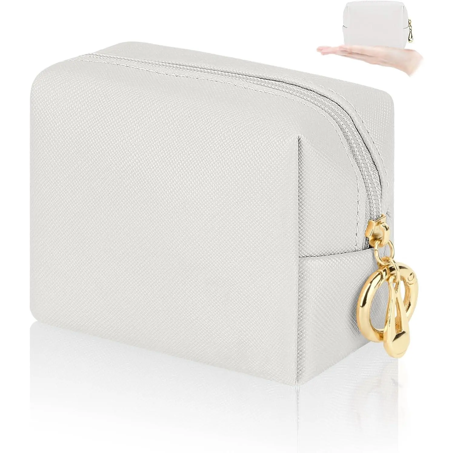 Mini makeup bag with keychain, portable lipstick storage bag, PU leather small makeup bag, travel lipstick pouch, cute small makeup bag, suitable for lipstick, cosmetics, keys, earphones