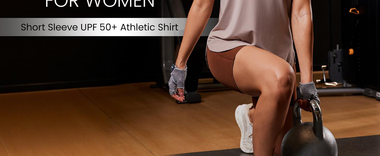 Workout Tops for Women, Short Sleeve Athletic Shirts for Women UPF 50+ Quick Dry Running Outfits for Exercise, Gym, Hiking S-3XL