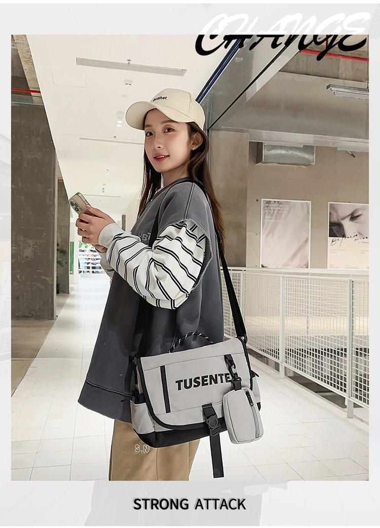 Open-top 2026 winter one-size-fits-all chest bag made of nylon fabric with lettering