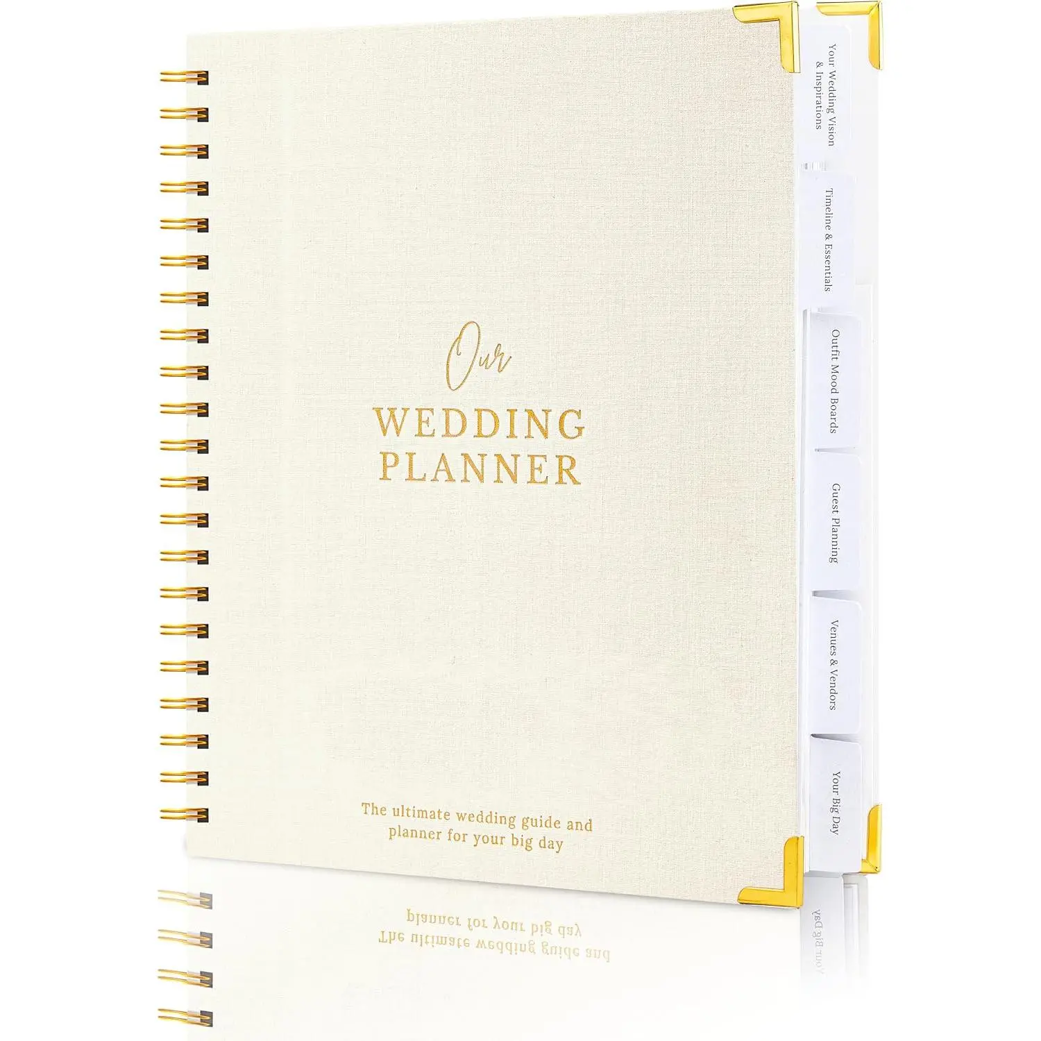 Timeless  Wedding Planner Book and Organizer – Wedding Planning Book, Comprehensive  & Countdown Binder,  Engagement  for Women, 11" x 9" (Bloom)
