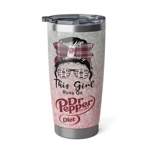 This girl runs on Diet Dr. Pepper  Vagabond 20oz Tumbler, Dr. Pepper Tumbler, 20oz Insulated Travel Coffee Mug