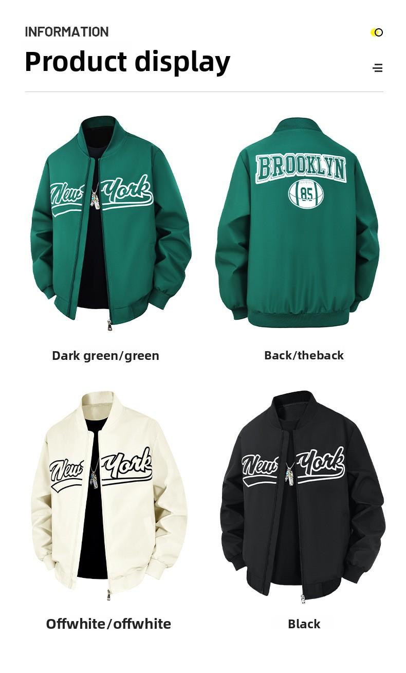 2026 New Men's Baseball Jacket with Stand Collar Popular American Style Jacket for Menswear Coats