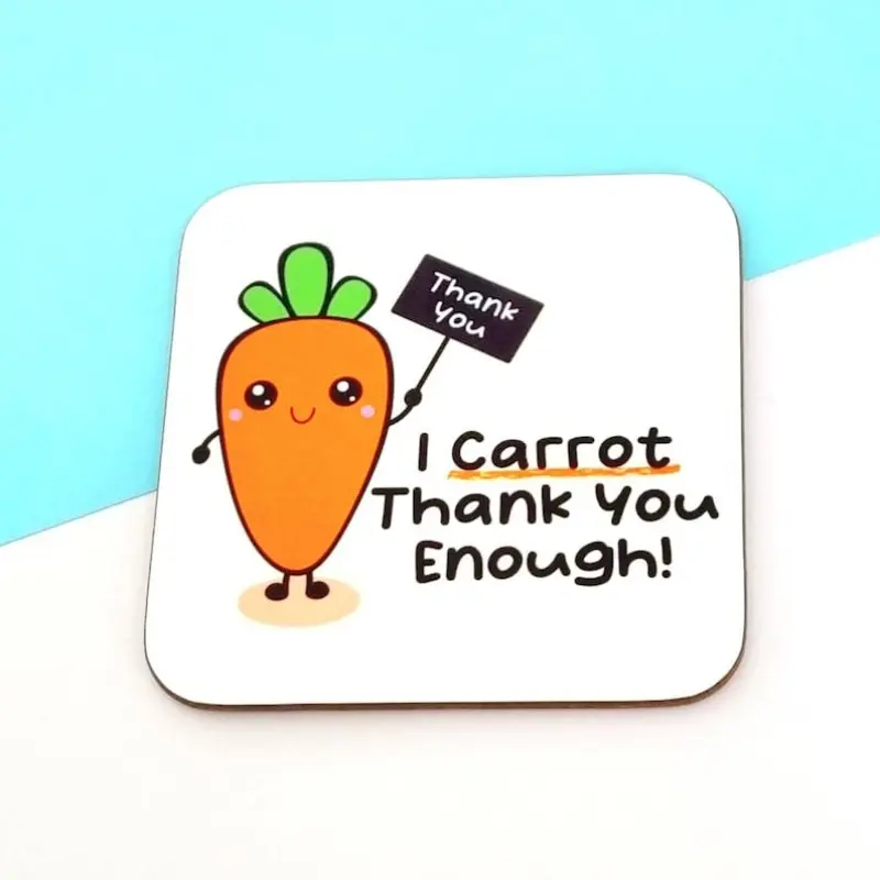 1PC acrylic coasterI Carrot Thank You Enough Drink Coaster, Thank You Gift, Friendship Gift, Teacher, Friend, Nurse, Coworker Appreciation Gifts