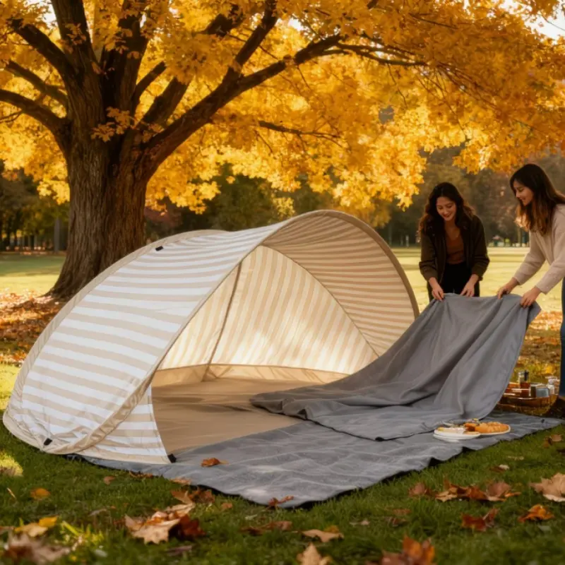 Two-Person Instant -Up Tent Suitable for Camping, Beach & Picnic - Portable Foldable Outdoor Shelter with Quick Setup, No Assembly Required, Lightweight Tent for,,, Backyard, Park Use (No Pole Assembly)