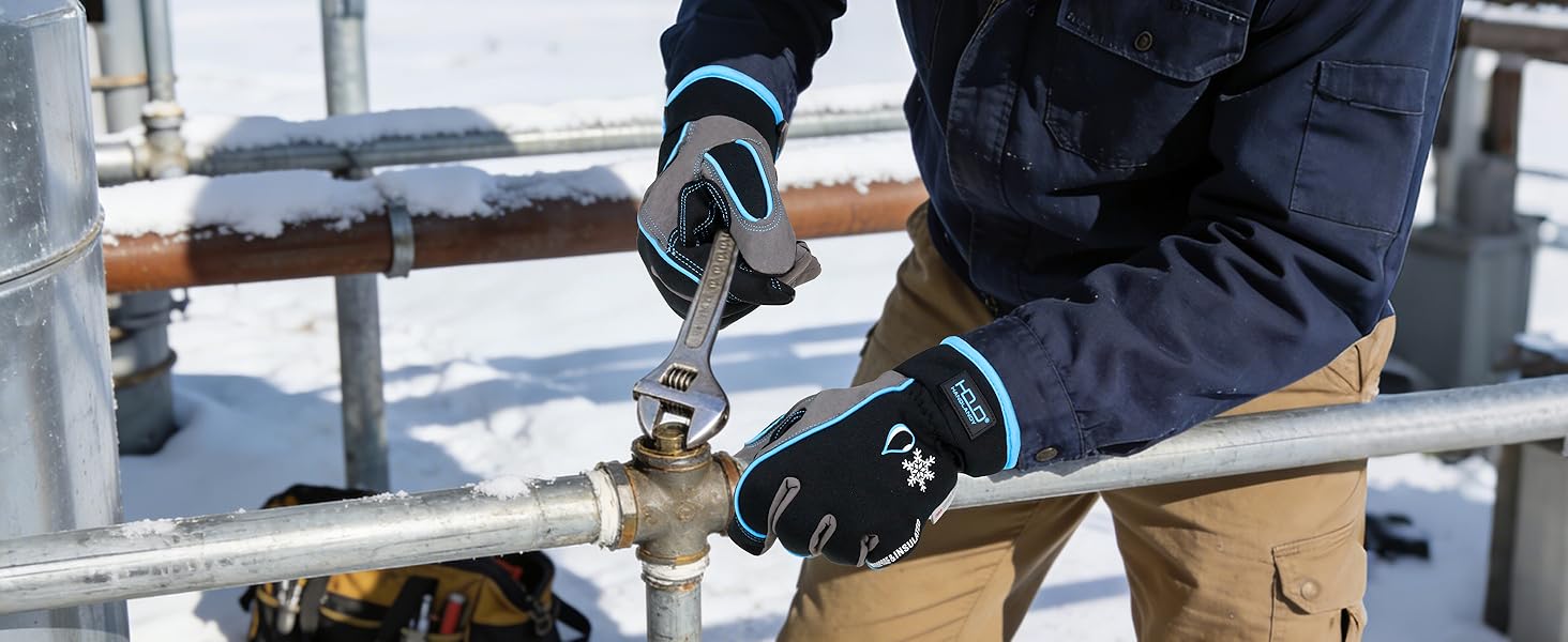 AGS HANDLANDY Winter Work Gloves, 3M Thinsulate Waterproof Insulated Glove for Men Women