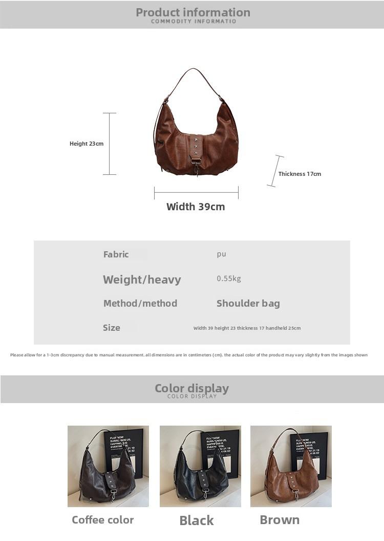 Large Capacity Bag for Women – Casual Fashionable Retro Crossbody Bag with Shoulder Strap – High-End Style Dumpling Bag Trend