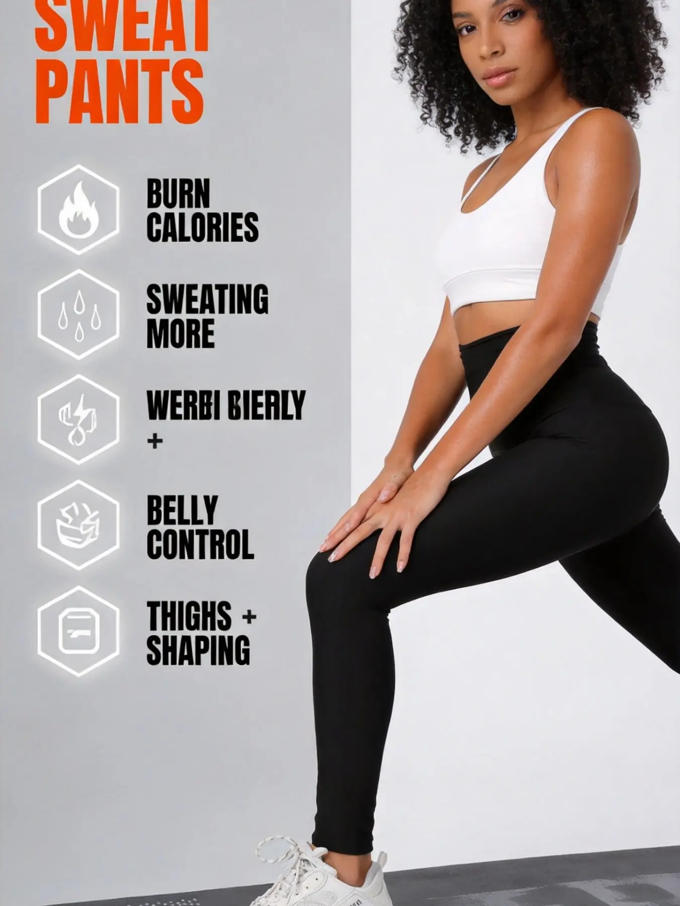 Women's Non-Slip High Waist Sauna Sweat Tight Sports Leggings with Silver Heat Trapping Lining Thermal Workout Pants Body Shaping Compression Athletic Leggings for Gym Yoga Running & Daily Fitness Training