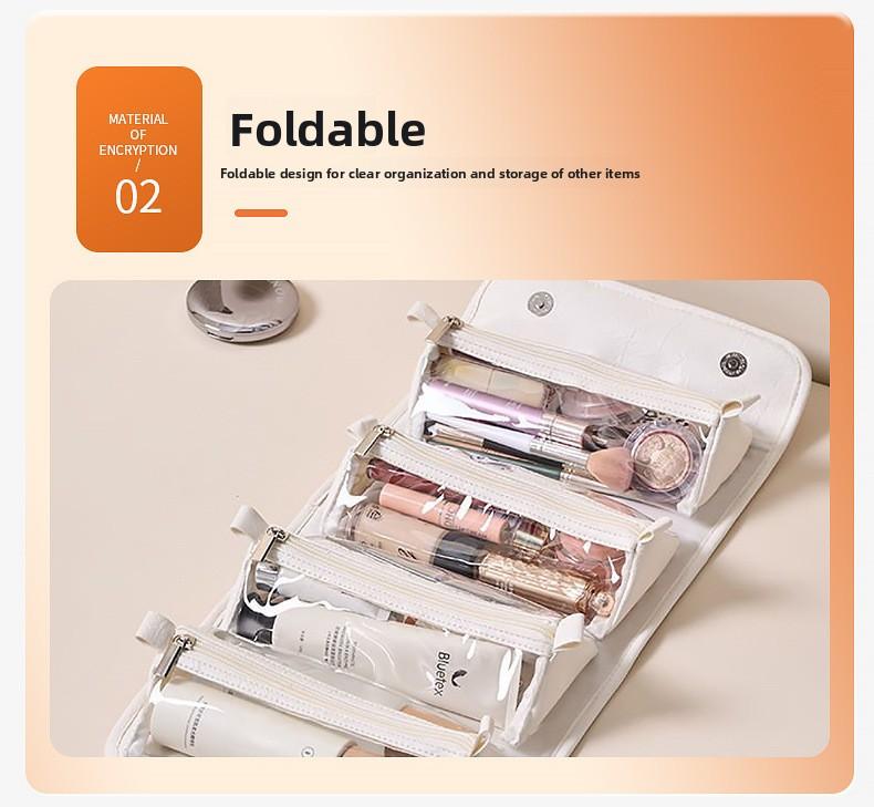New Foldable Detachable Makeup Bag 4 in 1 Large Capacity Travel Organizer for Women Portable Tote for Outdoors