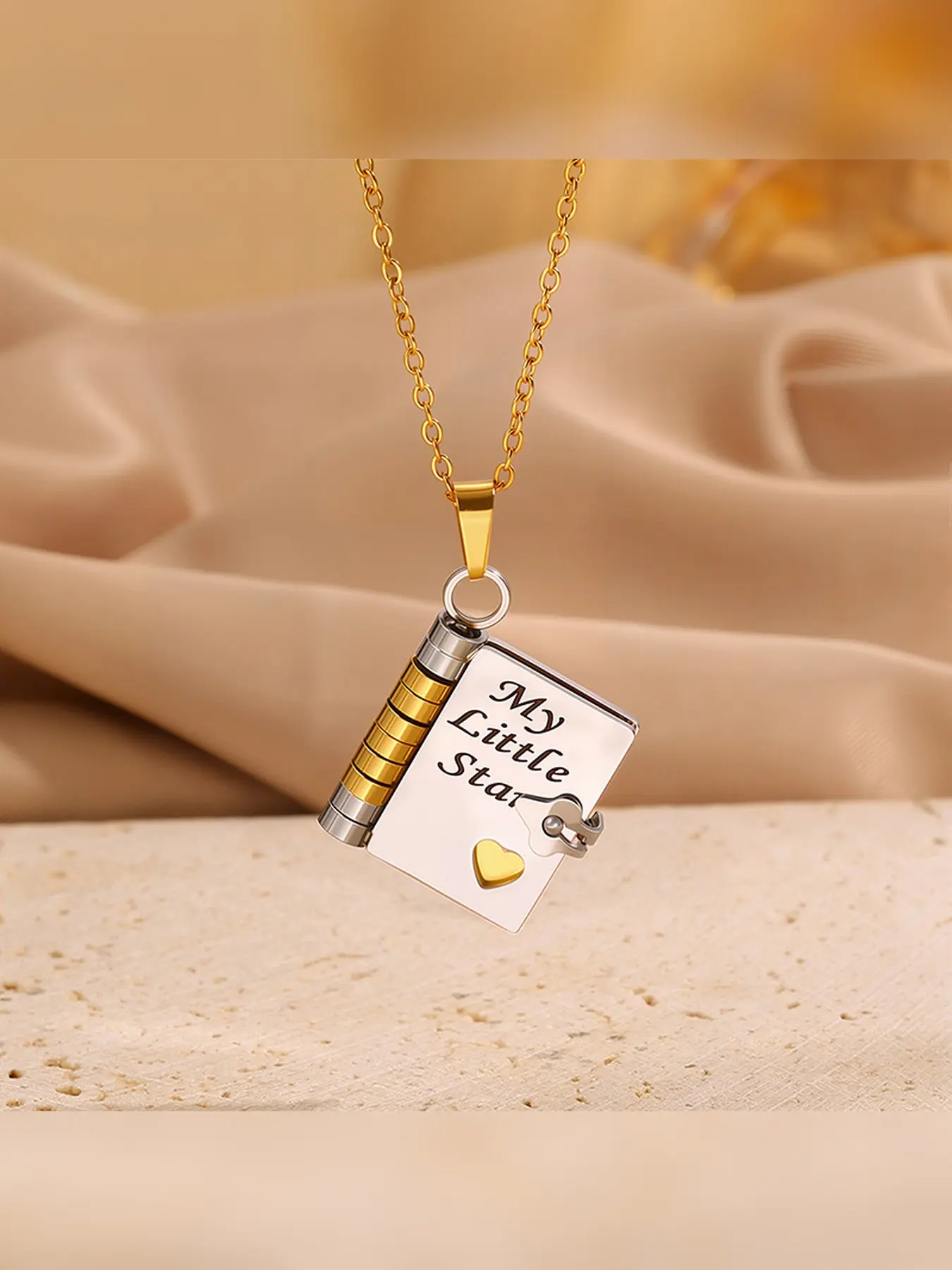 My Little Star Book Necklace for Daughter , Birthday Day Gift Graduation Jewelry of Love