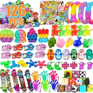 126 Pcs Party Favors for Kids, Treasure Box Toys for Classroom, Prize Box Toys for Kids, Goodie Bags Stuffers, Pinata Filler, Treasure Chest Fidget Birthday Gifts Stocking Stuffersfidget toys