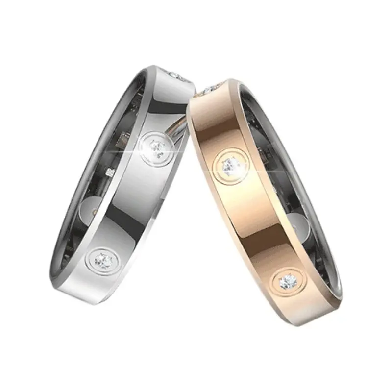 2026 New Slim Stainless Steel Round Smart Ring, Multi-Size Health Monitor for Men and Women, Super Narrow Waterproof Wearable Device with Heart Rate & Stress Measurement, Round Ring Rose Gold Smart Sleep and Fitness Ring