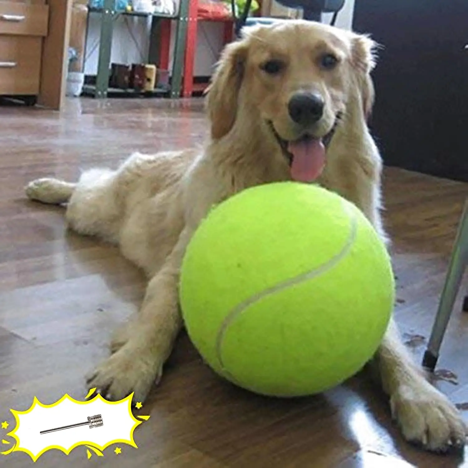 Big Tennis Ball for Dogs, Giant  Tennis Ball  Large Outdoor   for Small Medium Large  (Yellow, 9.5 inch)
