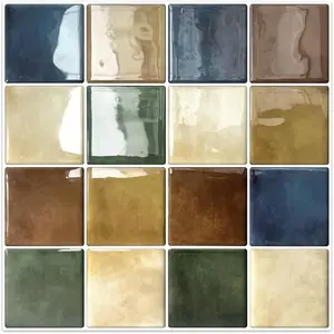 Colorful Peel and Stick Backsplash Tiles, Square Self Adhesive Checkered Wall Tile Stickers for Kitchen Bathroom, Multicolor (10-Sheet, 12"×12")