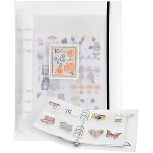 A5 Sticker Organizer Binder Album, 200 Pocket Sticker Storage Binder Sleeves for Recipe Cards Display & Protector, 3 Different Sized Pockets