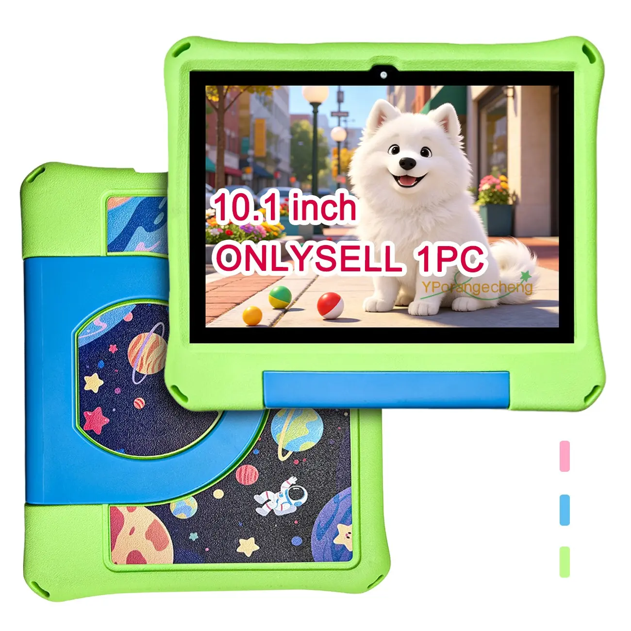 #SummerFinds 10.1 Inch Kids Learning Tablet,3GB+64GB,IPS Eye-Care Screen,5G WiFi,Dual Cameras & Shockproof Case,Parental Control,Educational Apps,For Study & Game,Pink Blue Green,Kids Holiday Gift,USB Cable Included,No Power Adapter