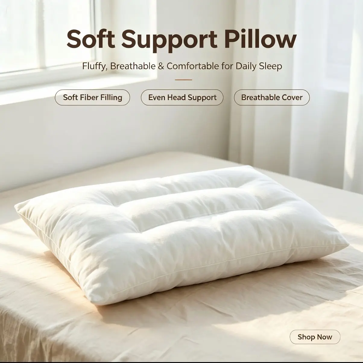 High Elasticity Microfiber Pillow, Hotel Quality, Breathable Soft Washable Pillow, Deep Sleep Neck Support, Low Allergenic Pillow