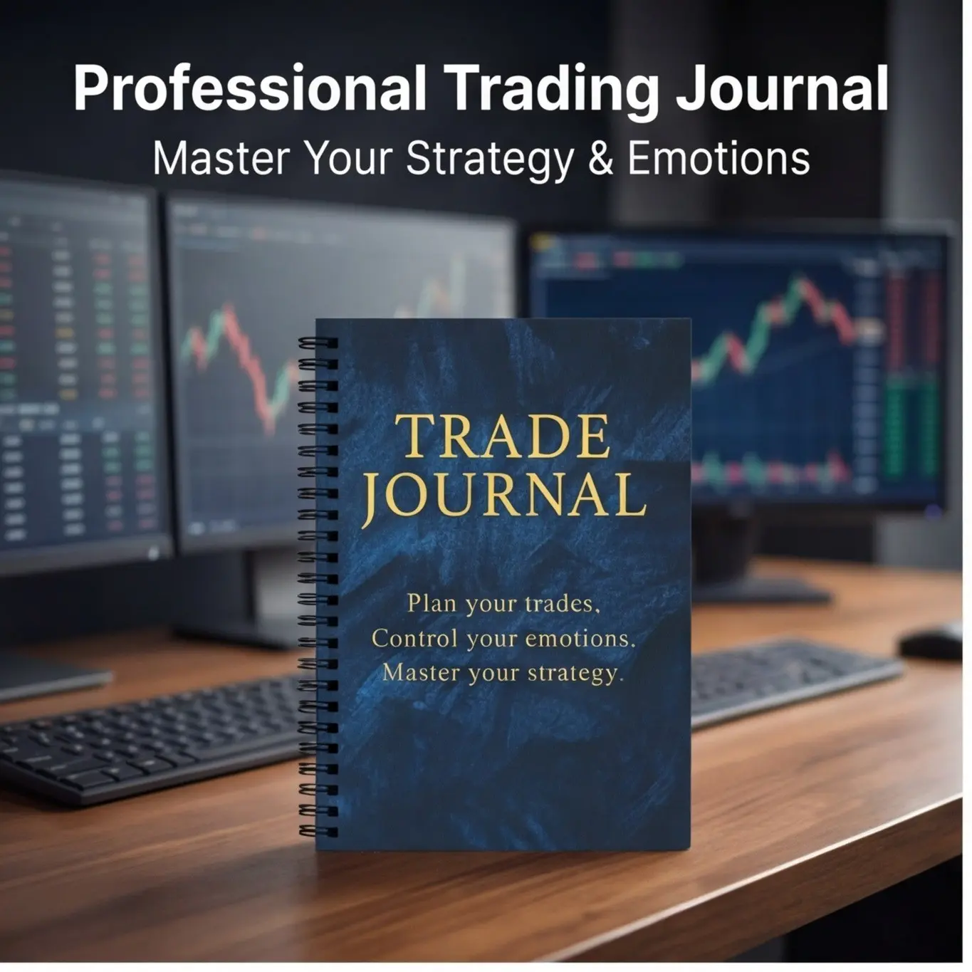 Professional Trading Review Log Book, Spiral Coil Financial Investment Profit Loss Record Book, Trader Strategy Planning Notebook