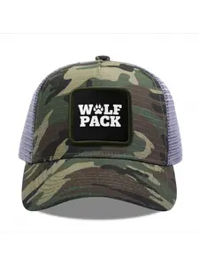 Wolf Pack Camouflage Mesh Baseball Cap for Men & Women - Adjustable Snapback Trucker Hat, Breathable Back for Hiking, Fishing, Camping, Golf & Casual Outdoor Attire Camouflage Random
