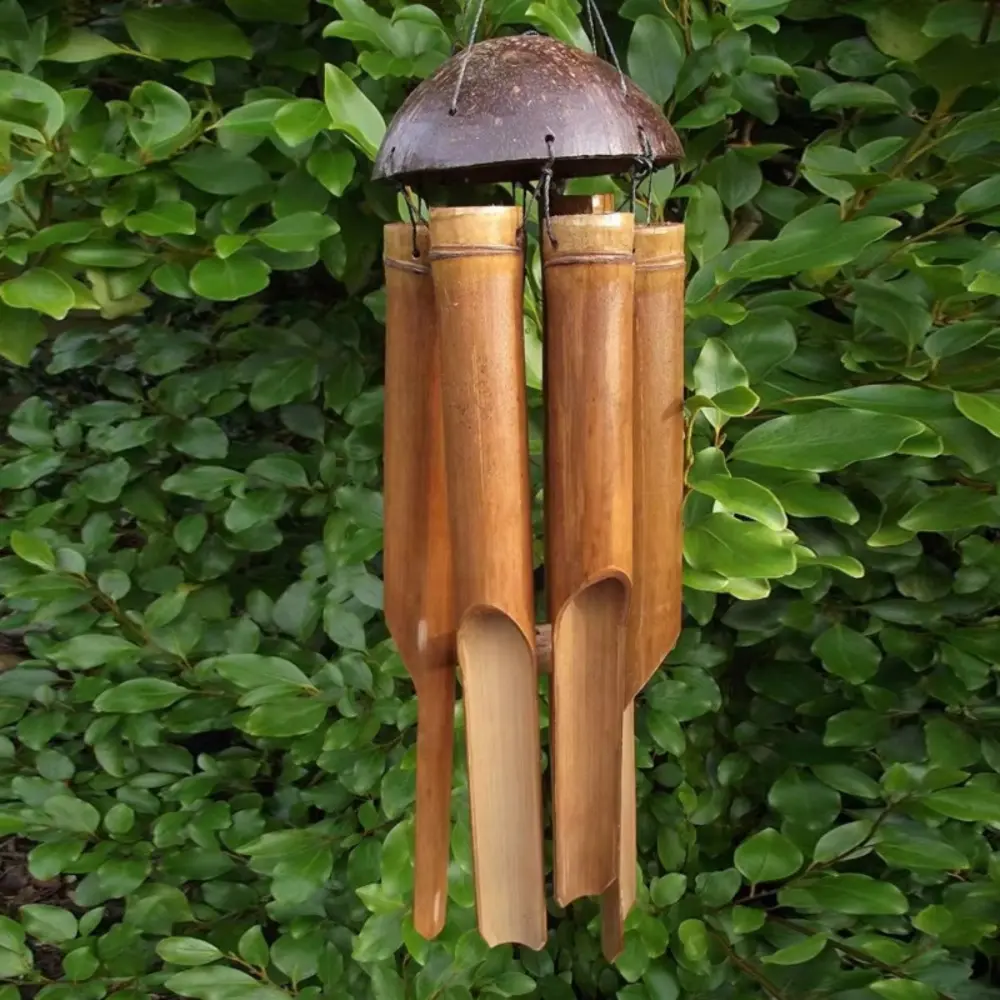 Bamboo Wind Chimes Outdoor – Wooden Wind Chimes with Melody Deep Tone, Classic Zen Garden Decor for Relaxation, Graceful Home Decor for Patio, Garden & Indoor Use, Soothing Natural Sound, Weather-resistant Durable Bamboo