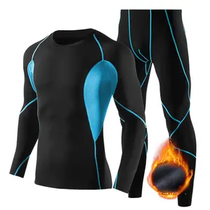 2026 Autumn/Winter Men's Fitness Set: Muscle-Sculpting Compression Gear – Fleece-Lined, Quick-Dry Long-Sleeve T-Shirt & Pants--sx11833
