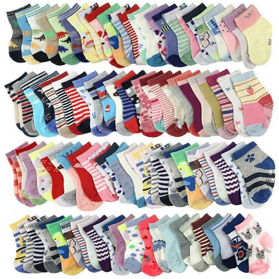 20-Pair Bulk Baby Socks for Infants & Toddlers, Assorted Graphic Character & Animal Socks for Boys & Girls (0-24 Months), No, Nature