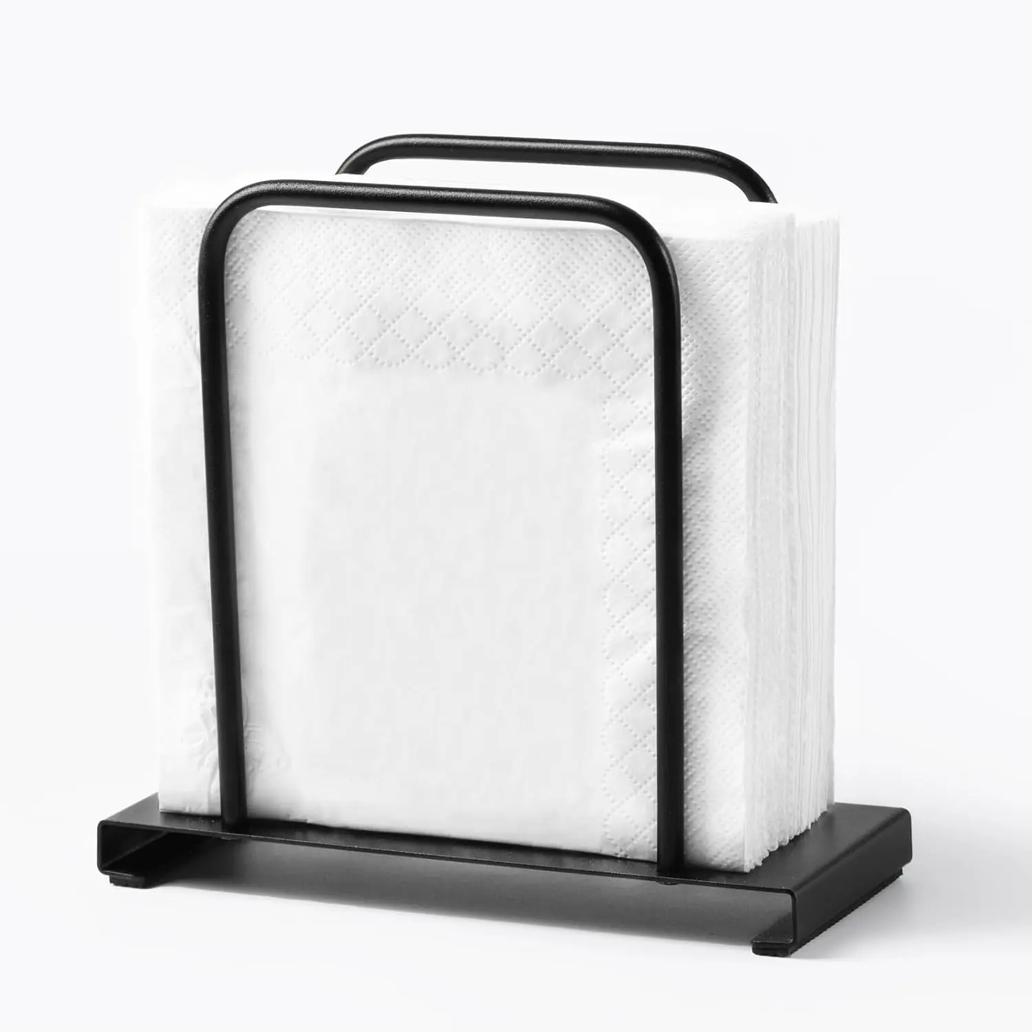 Napkin Holder for Table, Modern Standing Napkin Holders for Kitchen Dining | Metal Napkin Storage for  Dining Room Decors, Black,