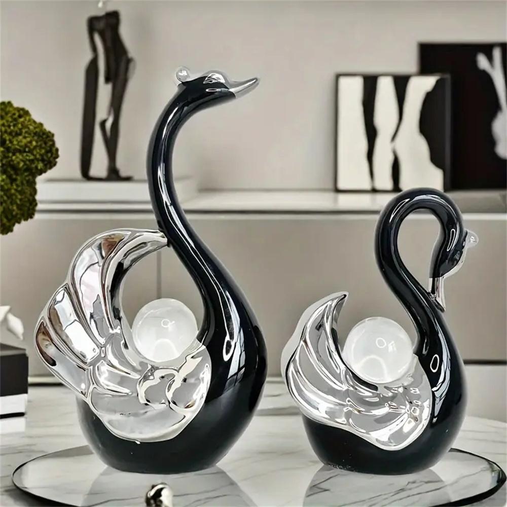Swan-Design Ornament, Creative Desktop Decoration, Modern Home Decor for Living Room Entrance TV Cabinet, Room Decor, Home Decor