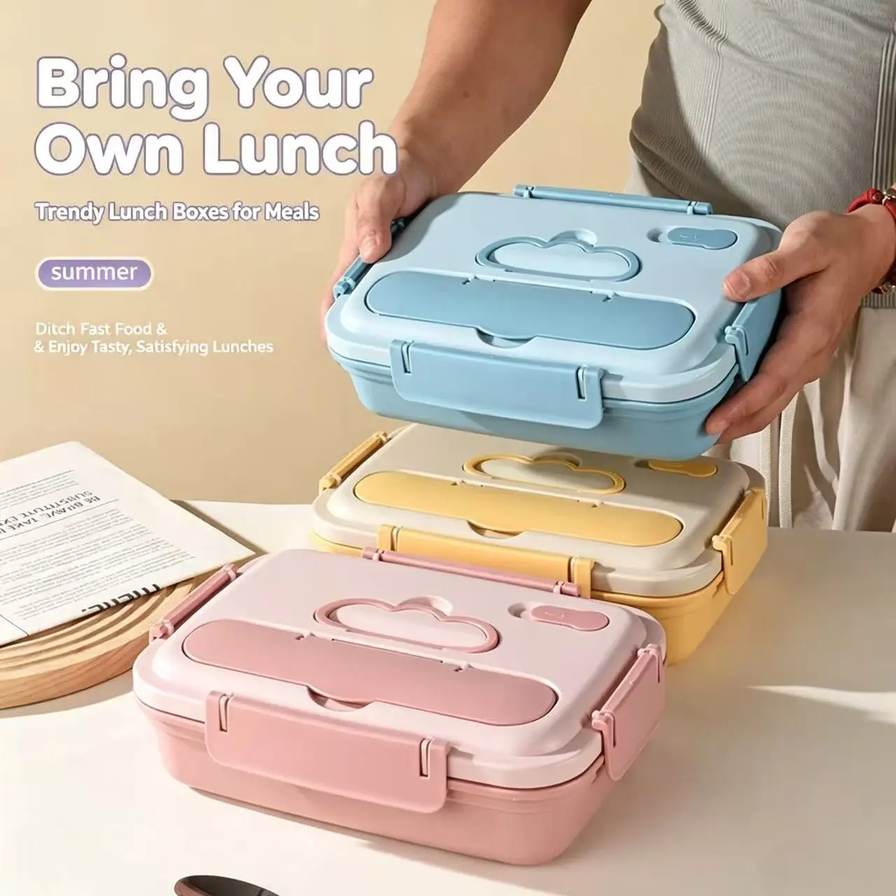 Leak-Proof 304 Stainless Steel Lunch Box, Adult Meal Container, Includes Spoon and Chopsticks, Durable and Easy to Clean, Ideal for Students and Commuters