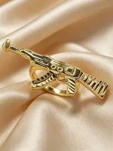 Hip Hop Punk Gun Shape Ring, Perfect for Daily Wear, Parties, Halloween, Easter, Valentine's Day Gifts, Ideal for Boyfriend, Father