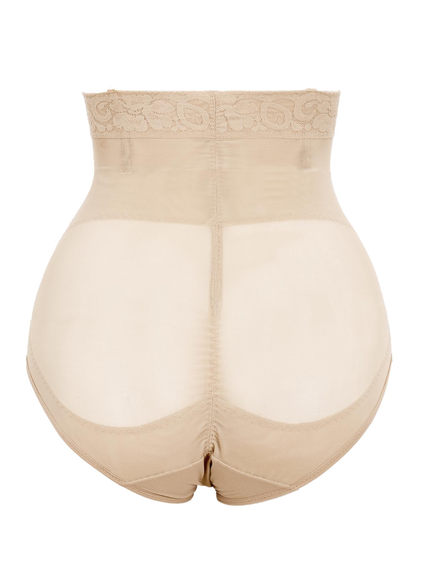 Women's High Waist Contrast Lace Shapewear Panty, Breathable Comfortable High Stretch Mesh Fabric Shaper, Tummy Control Butt Lifter, Ladies Shapewear Bottoms, Belly Control Underwear