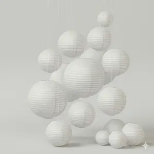 10-Pack White Paper Lanterns 5  Sizes (4", 6", 8", 10", 12") - Round  Paper Lantern Decorations for Party, Birthday, Wedding, Chinese  Year & DIY Decor