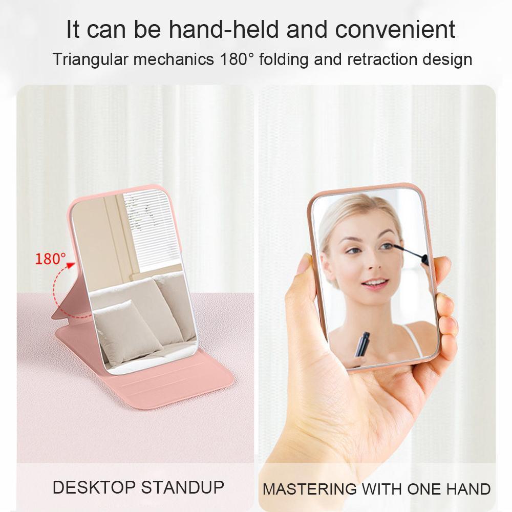 Portable Makeup Mirror, Simple Foldable Desktop Vanity Mirror, Mini Travel Mirror, Dormitory Tabletop Mirror, Portable Folding Mirror, Single Item