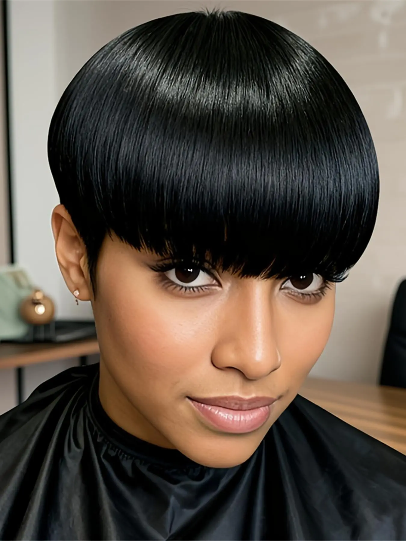 pixie cut human hair wigs short straight human hair wig machine made for women daily party cosplay gift use Party holidays gift wig pixie cut wig ﻿brown burgundy natural black color