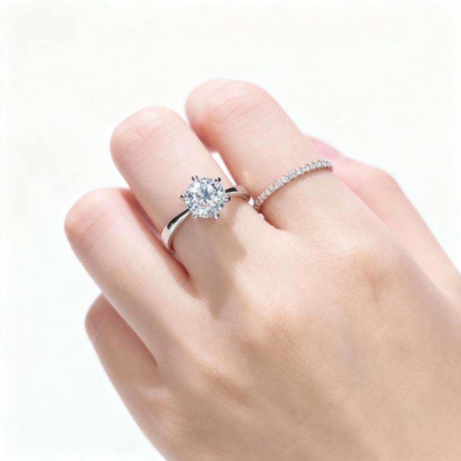 Stylish and exquisite zircon ring, trendy personalized high-end ring, couple birthday gift