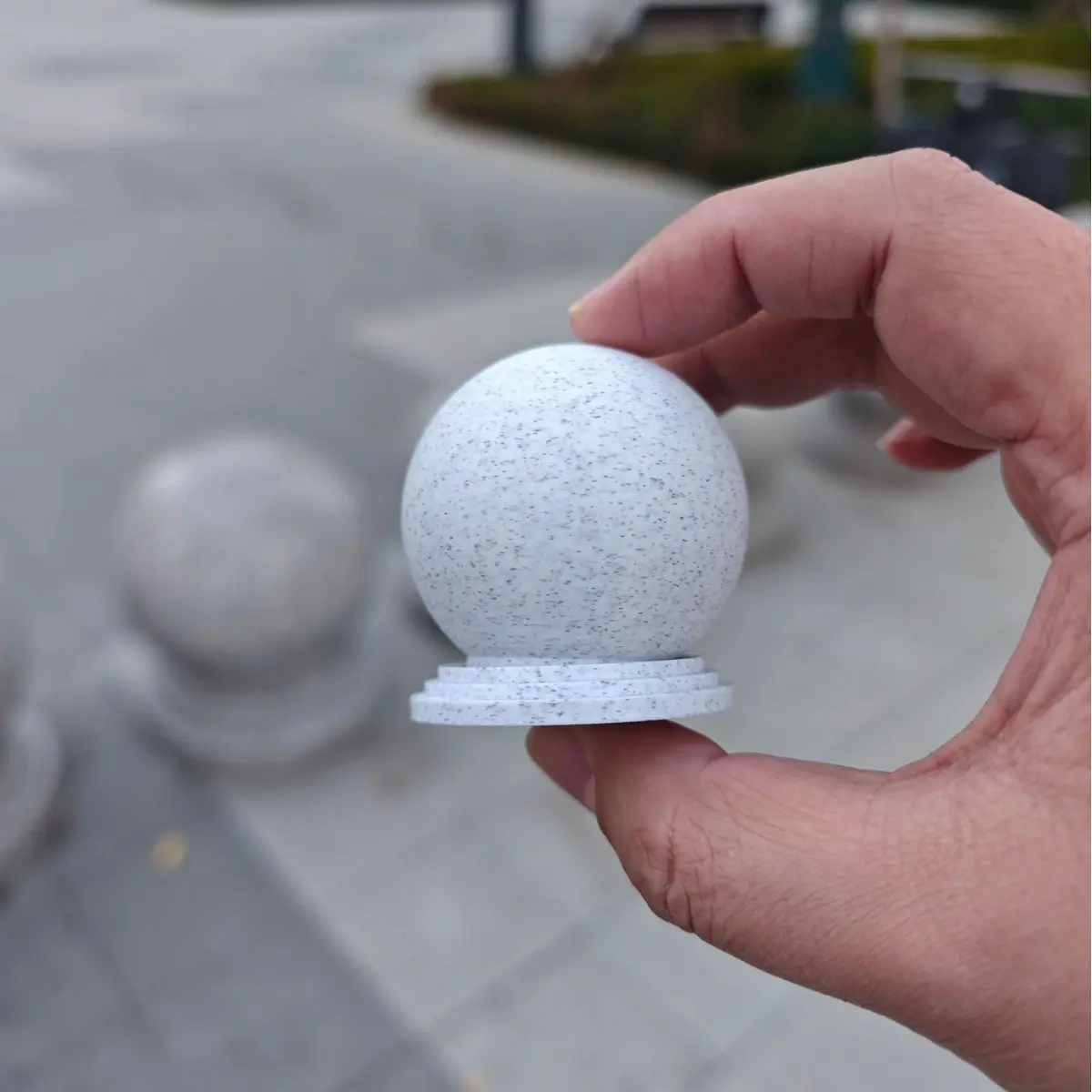 Stone Texture Round Ball Press Button, Simple Replica Stone Design, Solid Feel, Desk Decor Stress Relief Ornament, Office, Gaming, Home Decor
