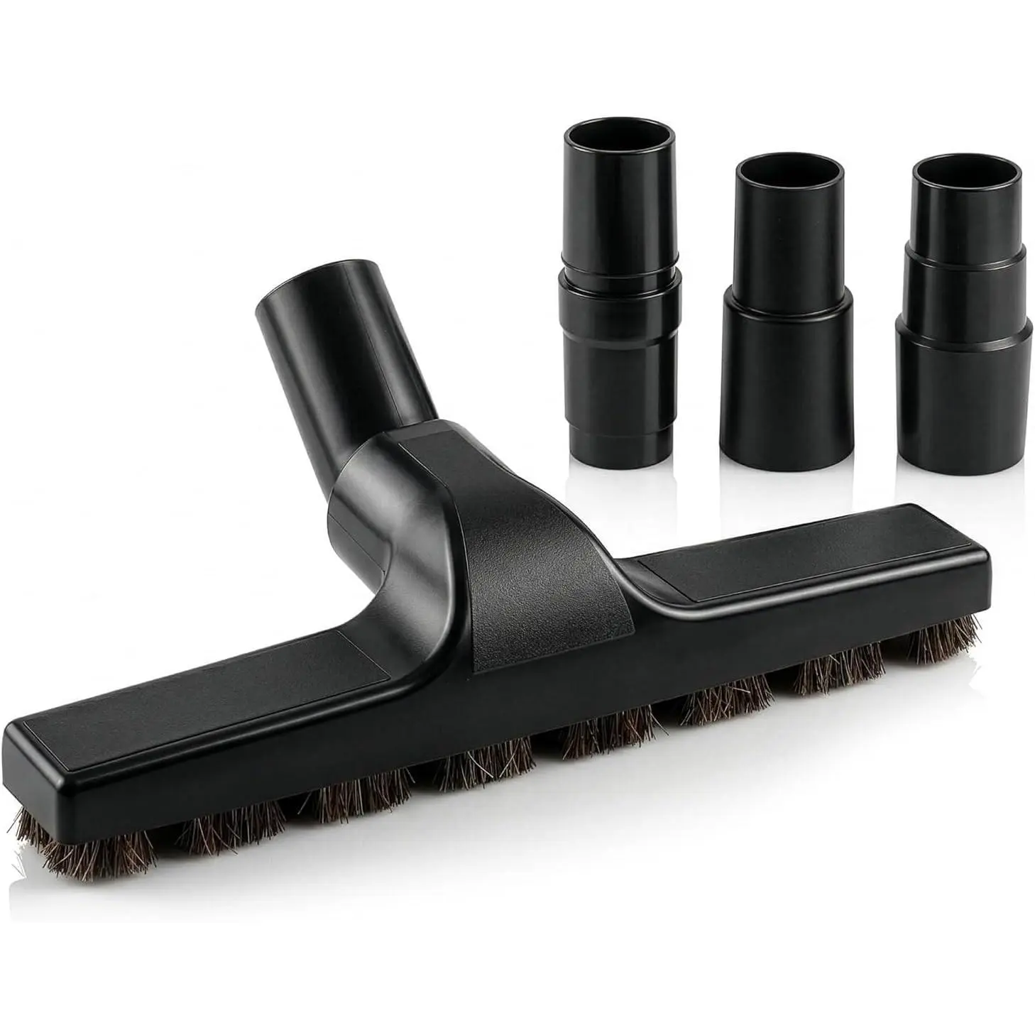 Horsehair Vacuum Brush Attachment 1 1/4 – Vacuum Attachments with 3 Hose Adapters 1.25" to 1.37" - 10.2" Brush Width, 1.25" Diameter Wands, Rotates 360° | Ideal for Wood, Tile, and Smooth SurfacesGift.