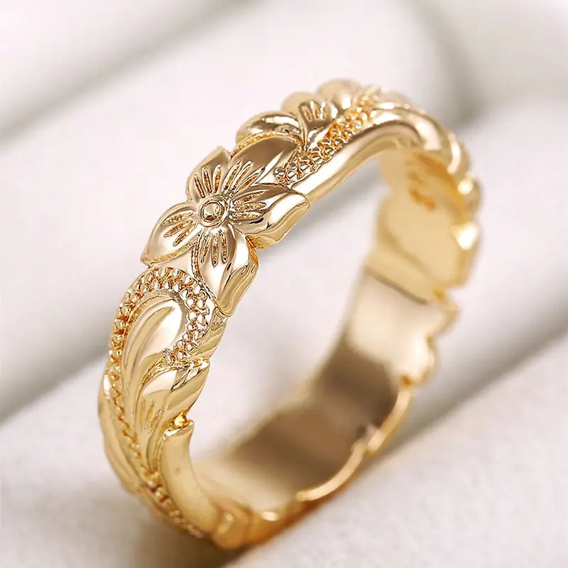 Mother's Day Gift 1 PC Elegant Flower Ring For Women For Valentine's Day Gift Wedding Engagement Anniversary Party Band Jewelry Beautiful Rings Wedding Promise Rings