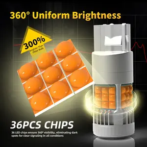 2pcs Amber LED Turn Signal Bulbs for BMW 1-Series (E87, E81, E82, E88, F20, F21) - Bright Front/Rear Direction Indicator Lamps