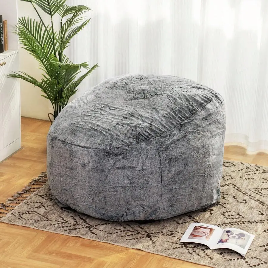 Bean Bag Chair,-Rebound Memory Foam Filled Bean Bag Sofa, Giant Fluffy Lazy Sofa Teens, Adults, Lounger Bean Bag Chair Living Room, Gaming Room