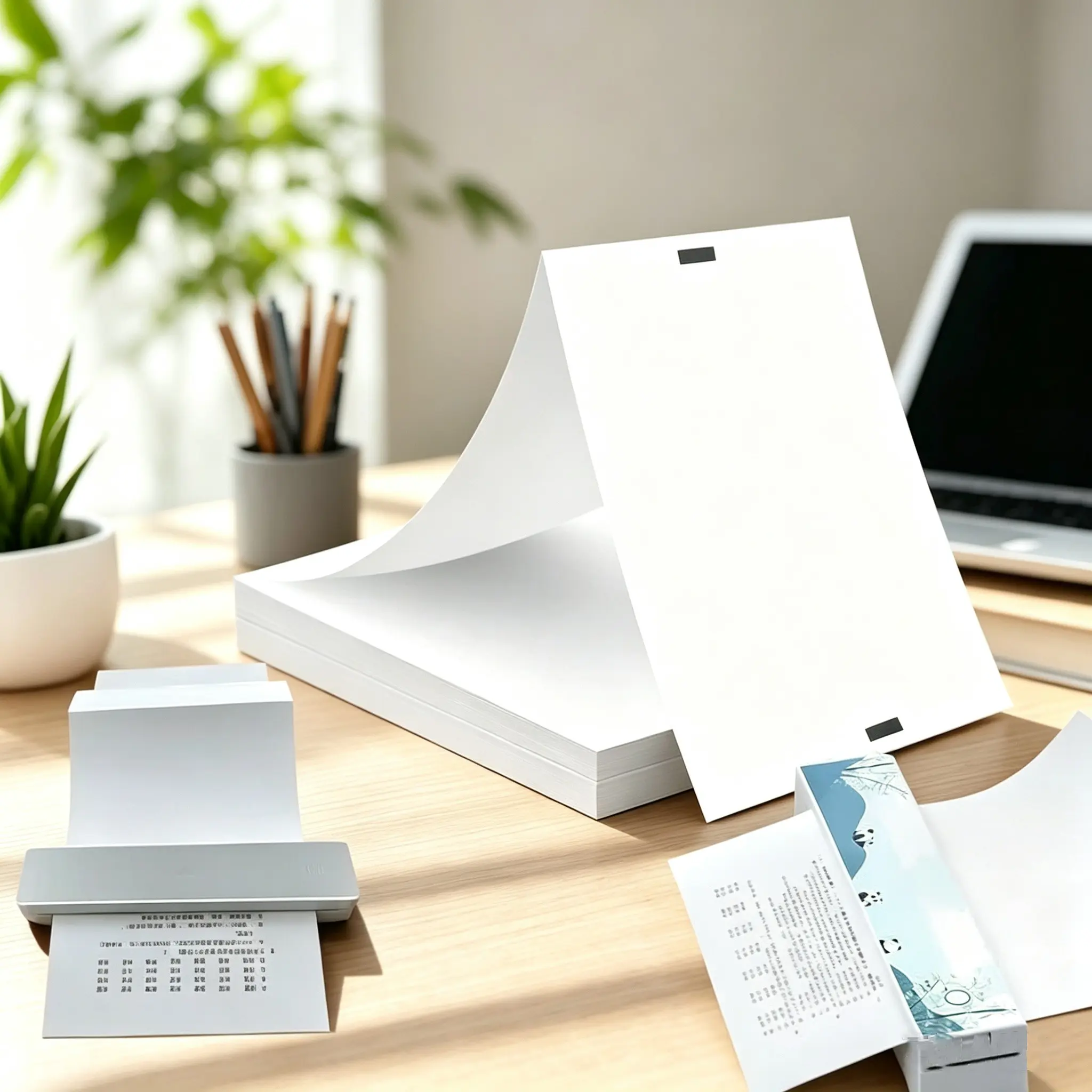 A4 Foldable Thermal Paper, 100/200/400‑Sheet Fan‑Fold Printing Paper, Compatible with Portable Thermal Printers, Ink‑Free Print Paper for Study, Home & Office Supplies, Paper Sheets