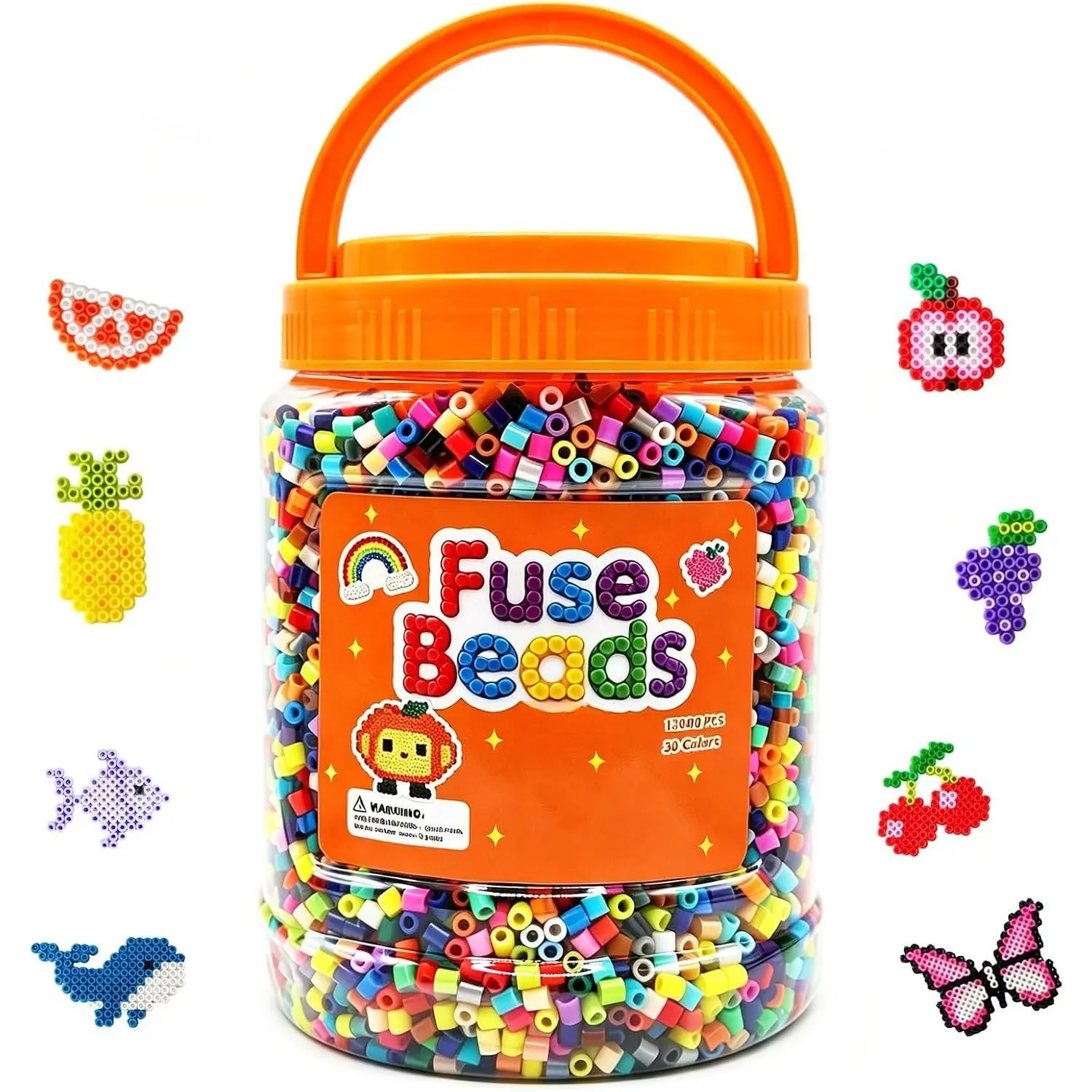 Fuse Beads, 30 Colors 13000 count 5mm Fuse Beads Refill for DIY Projects