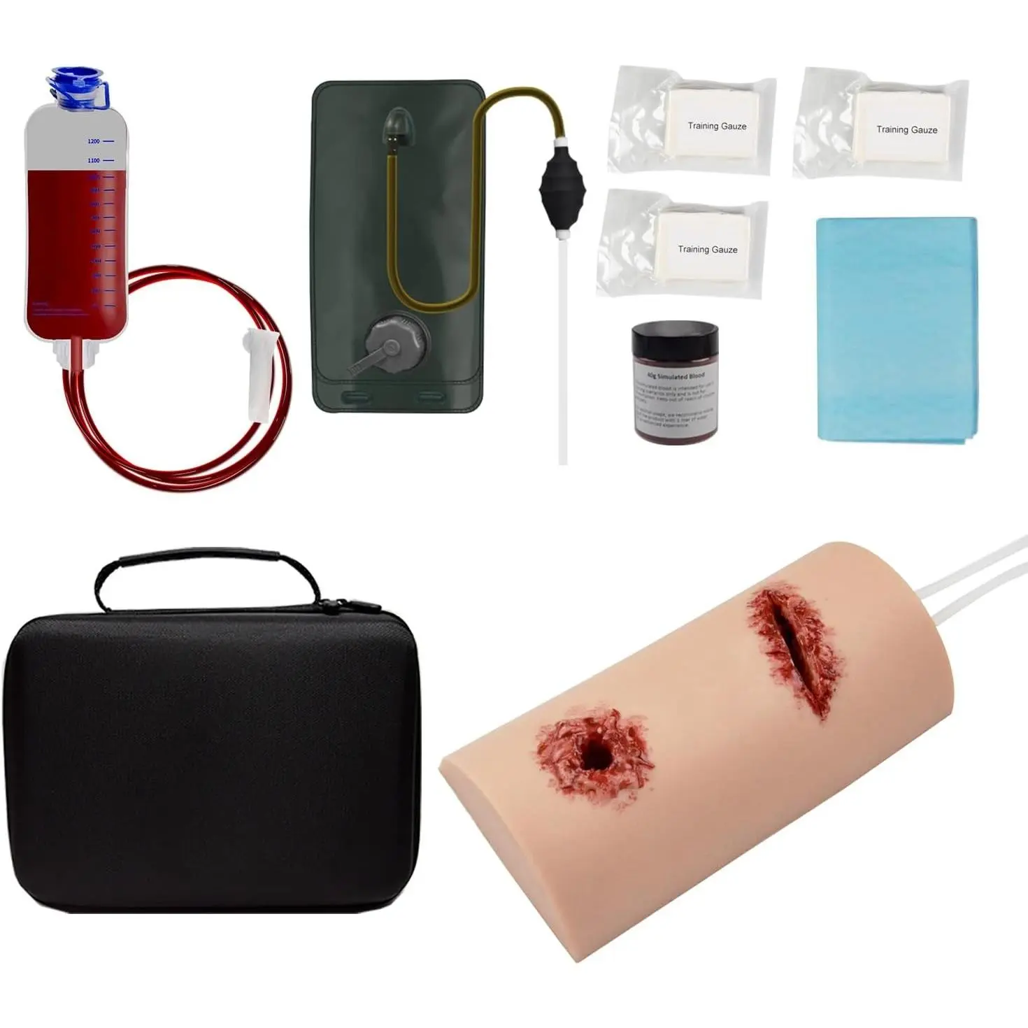 Wound Packing Trainer, Stop The Bleed Practice Kit, Wound Simulator Trainer, Bleeding Control Trainer, Multitask 2-in-1 First Aid Training Kit
